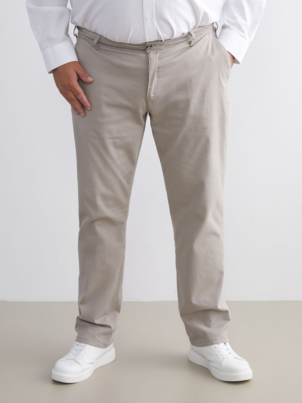 Standard Fit Gabardine Men's Chino Trousers-10