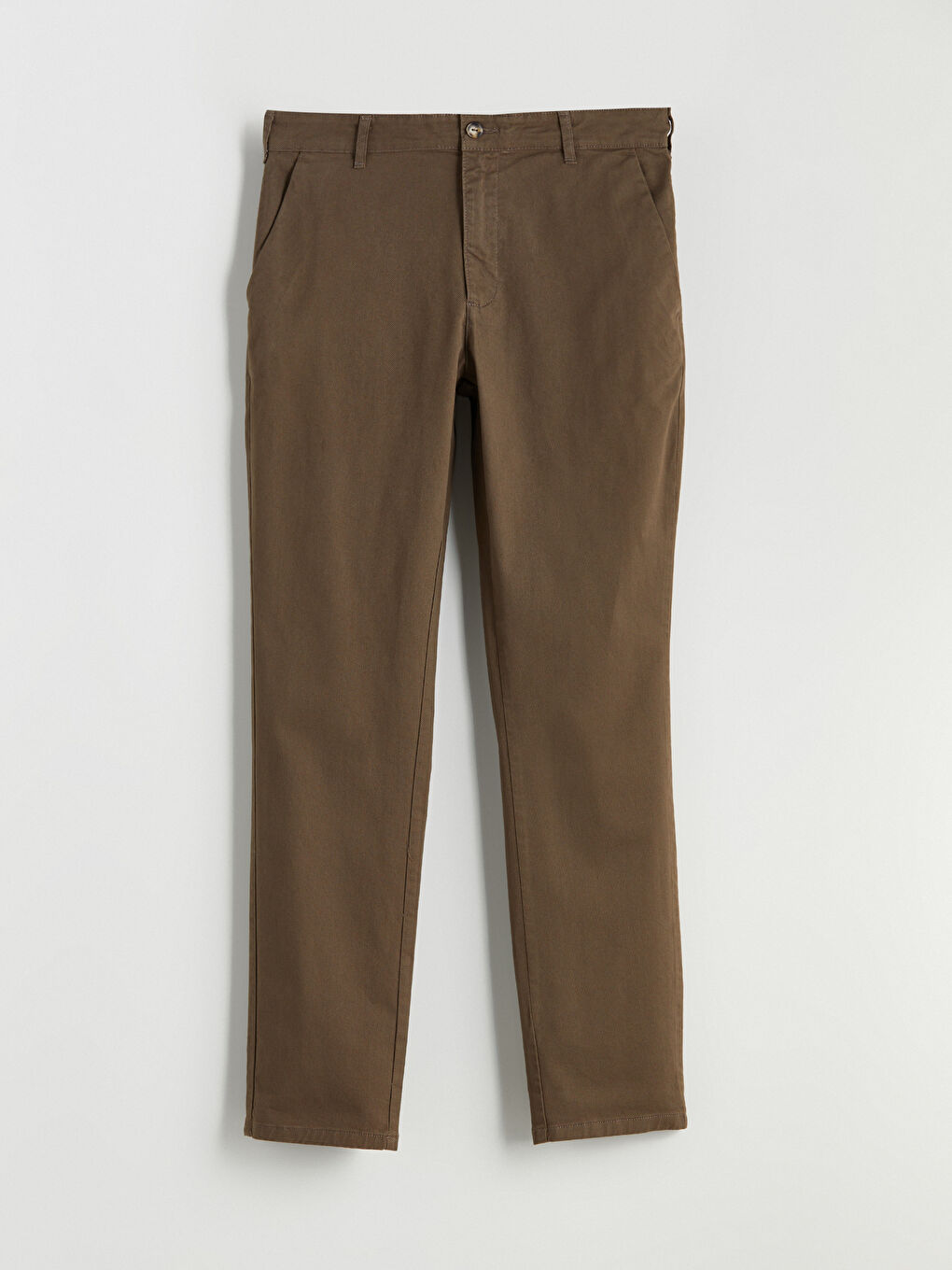 Kahverengi Standart Kalıp Gabardin Erkek Chino Pantolon-6