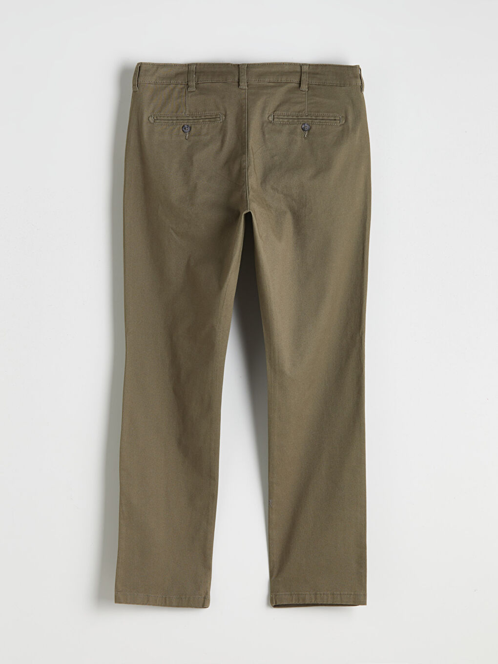 Haki Standart Kalıp Gabardin Erkek Chino Pantolon-5