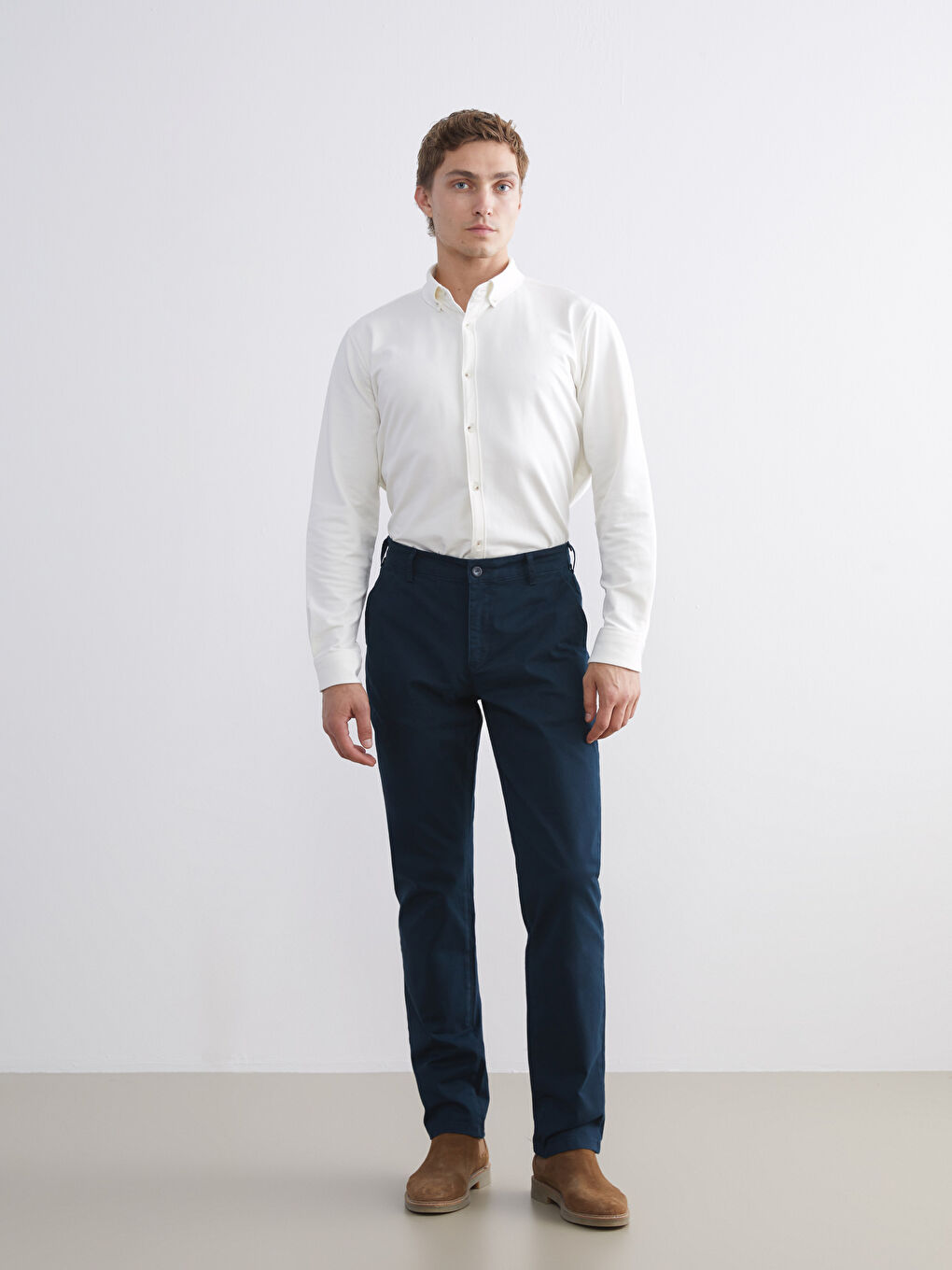 Standard Fit Gabardine Men's Chino Trousers-1