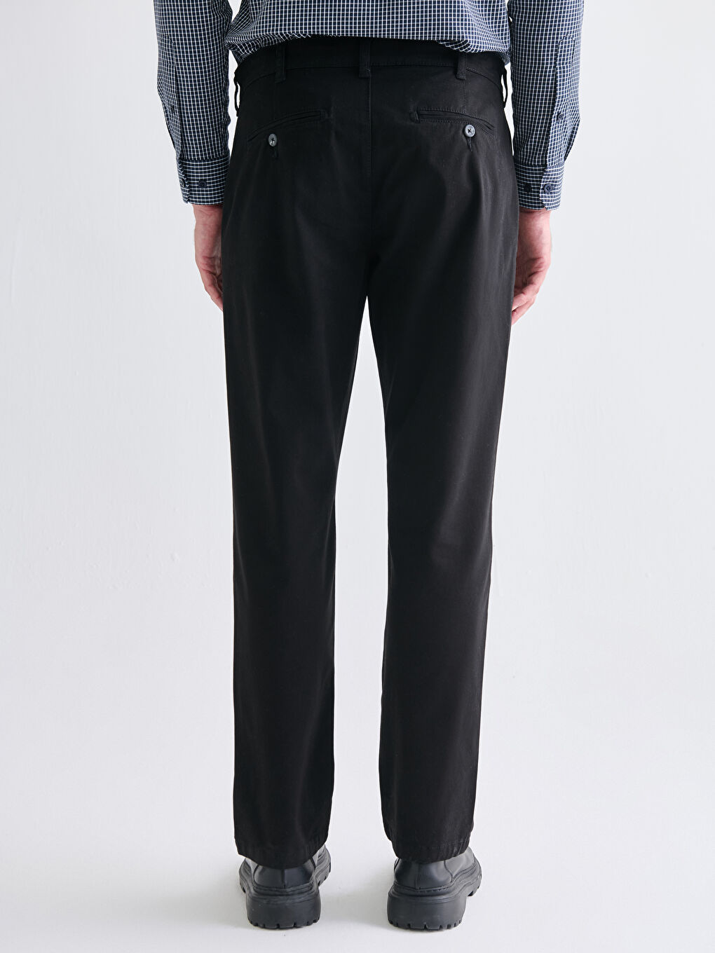 Large Size Standard Fit Gabardine Men's Chino Trousers-8