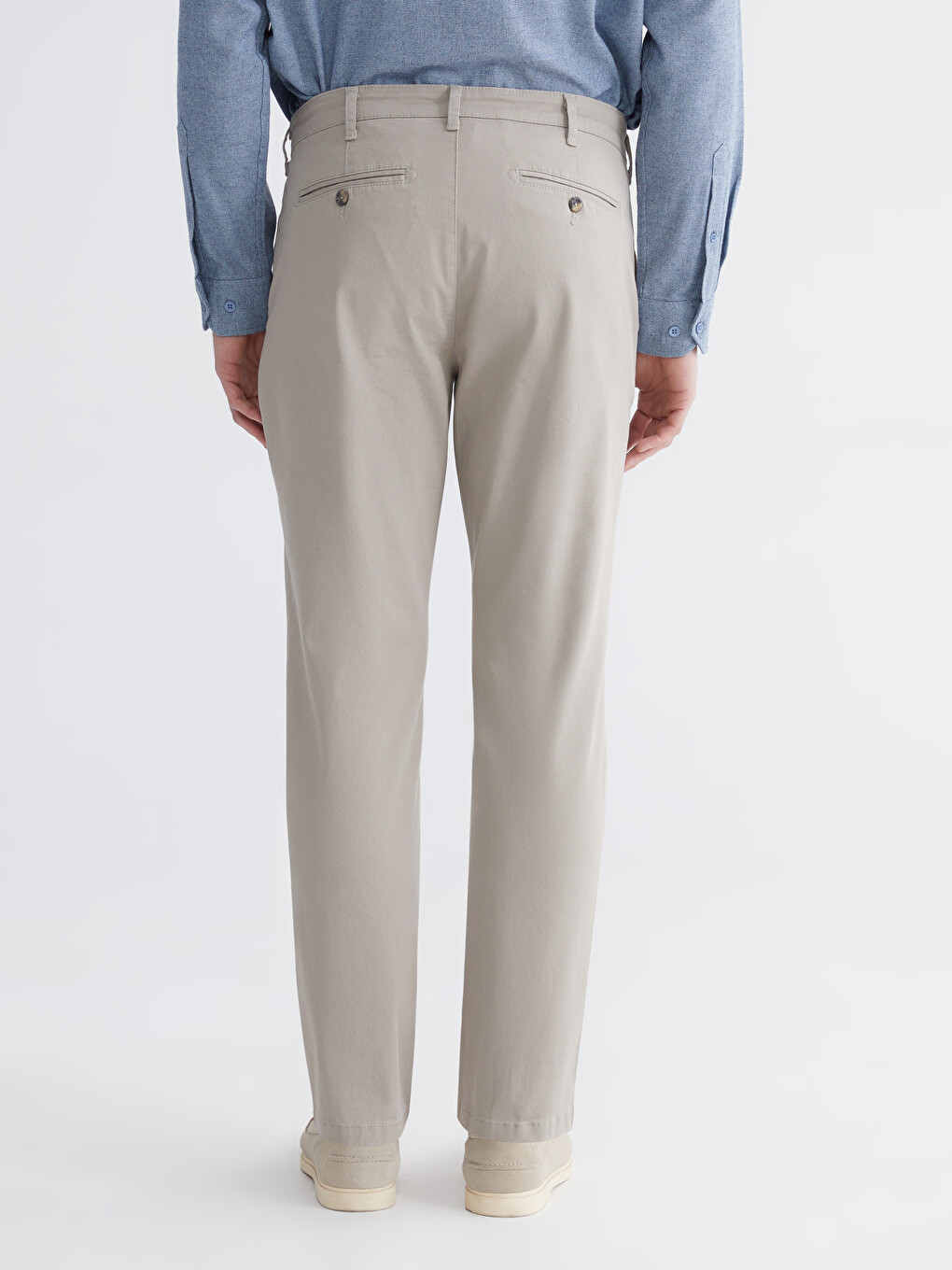 Bej Standart Kalıp Gabardin Erkek Chino Pantolon-3