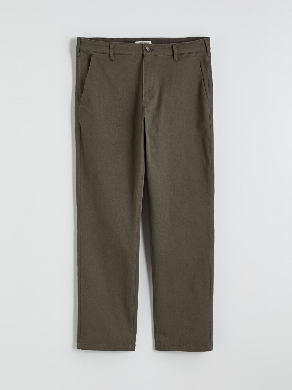 Haki Standart Kalıp Gabardin Erkek Chino Pantolon-4