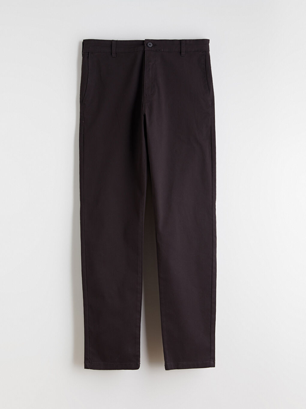 Kahverengi Dar Kalıp Erkek Chino Pantolon-4