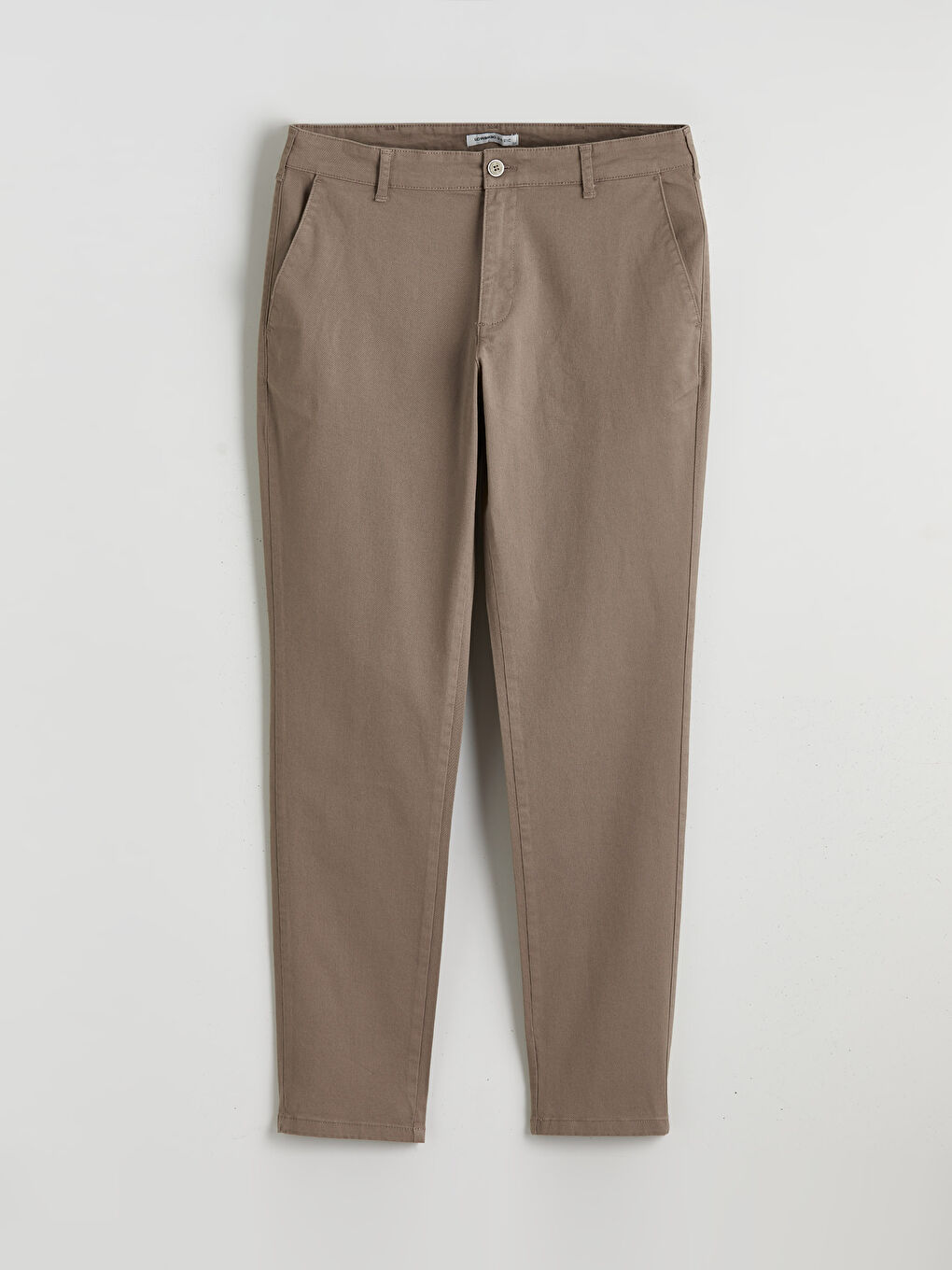Kahverengi Dar Kalıp Erkek Chino Pantolon-4