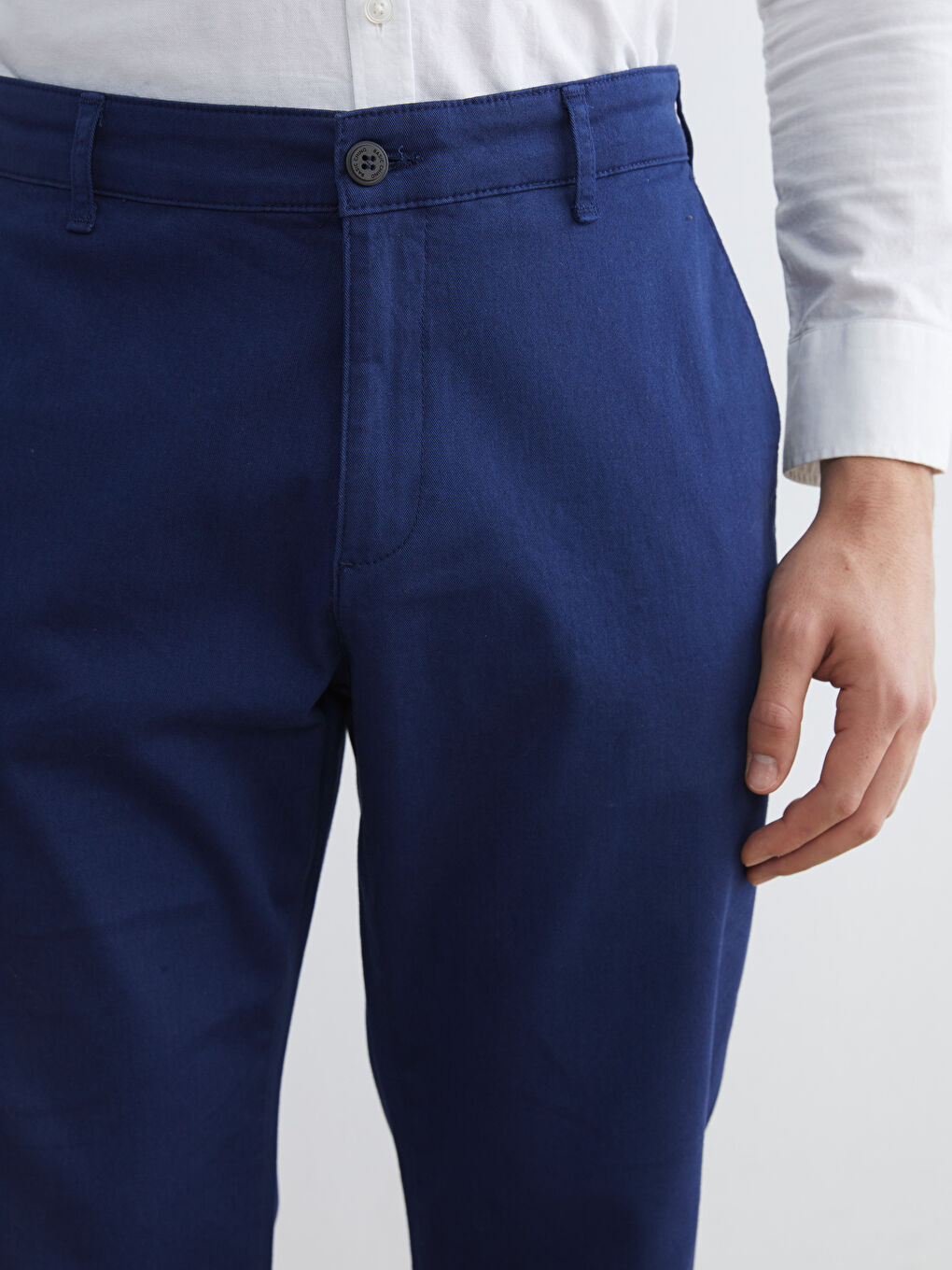 Lacivert Dar Kalıp Erkek Chino Pantolon-2