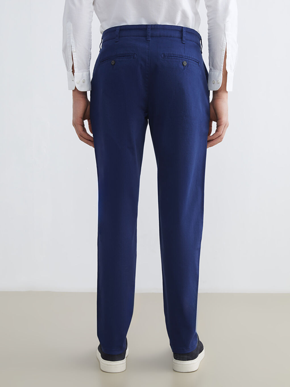 Lacivert Dar Kalıp Erkek Chino Pantolon-3