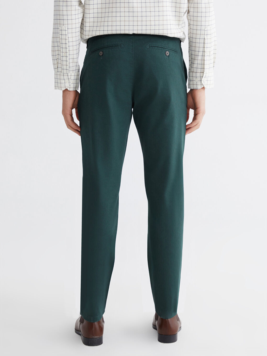 Yeşil Dar Kalıp Erkek Chino Pantolon-3