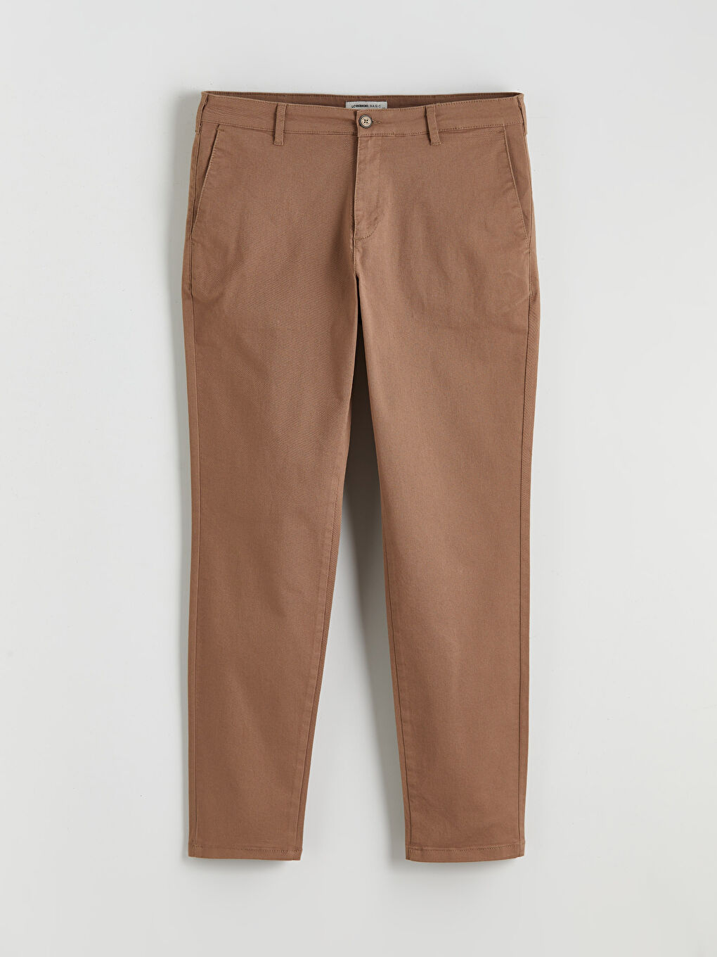 Kahverengi Dar Kalıp Erkek Chino Pantolon-4