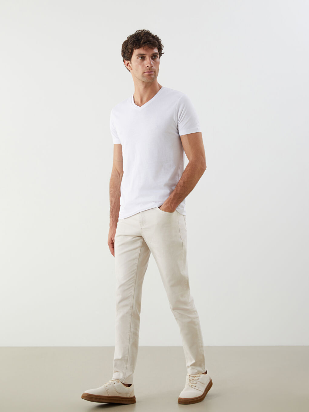 Slim Fit Twill Men's Trousers -W51789Z8-FZJ