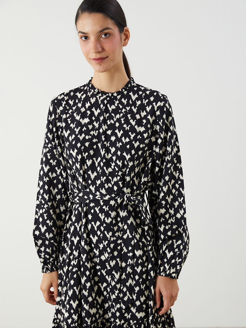 LCW Modest Woman BLACK Dress -W51790Z8-LQJ