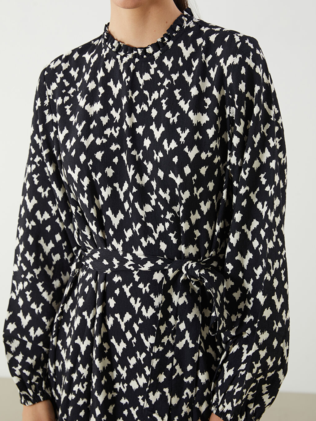 LCW Modest Woman BLACK Dress -W51790Z8-LQJ
