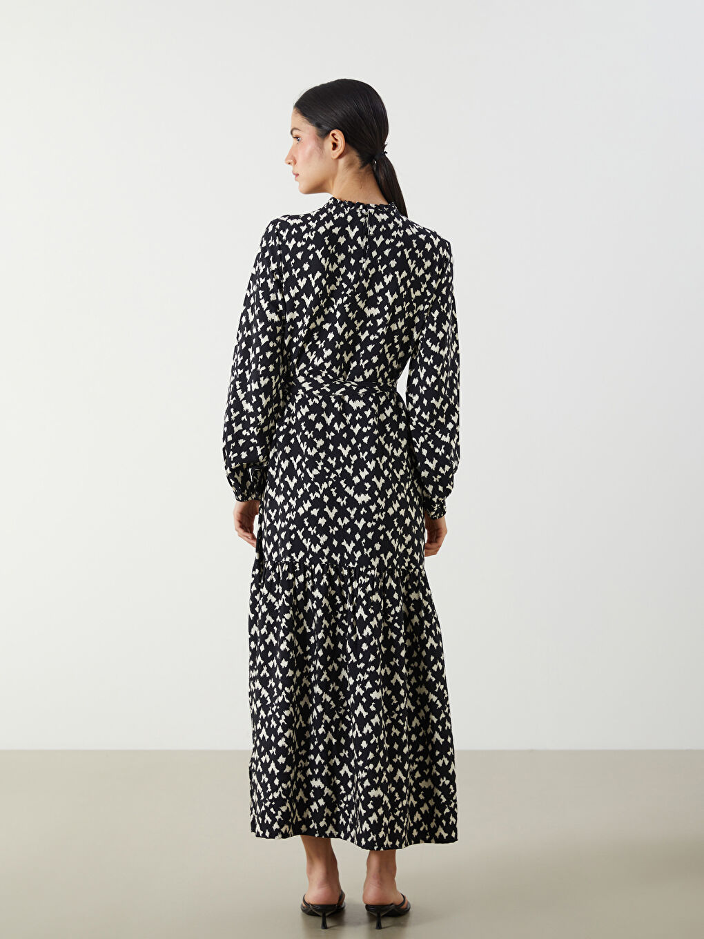 LCW Modest Woman BLACK Dress -W51790Z8-LQJ