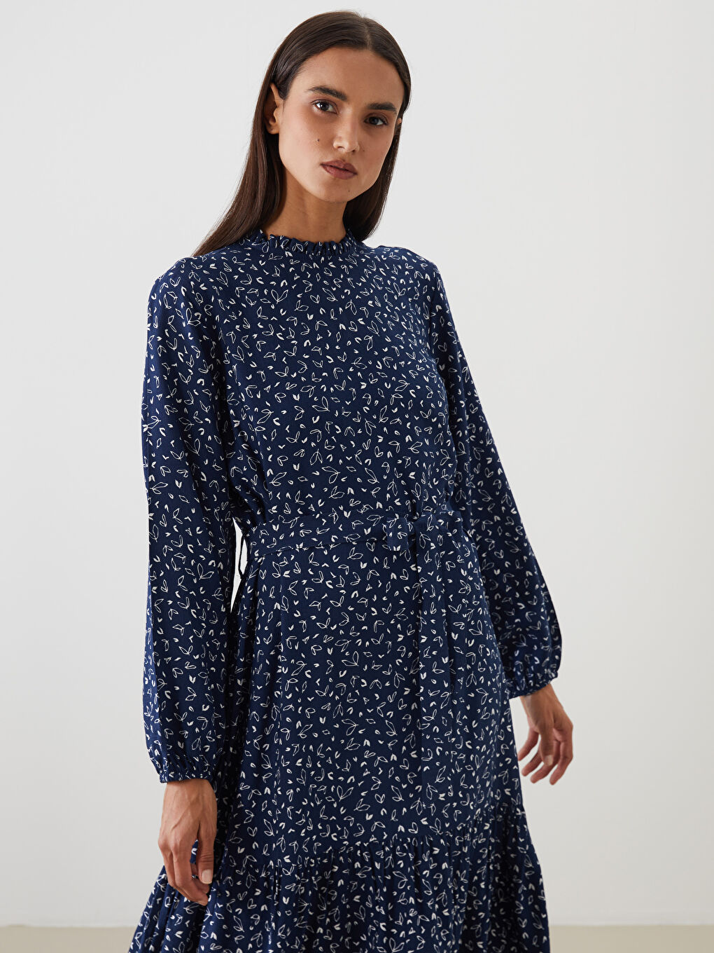 LCW Modest Woman NAVY Dress -W51790Z8-LSJ