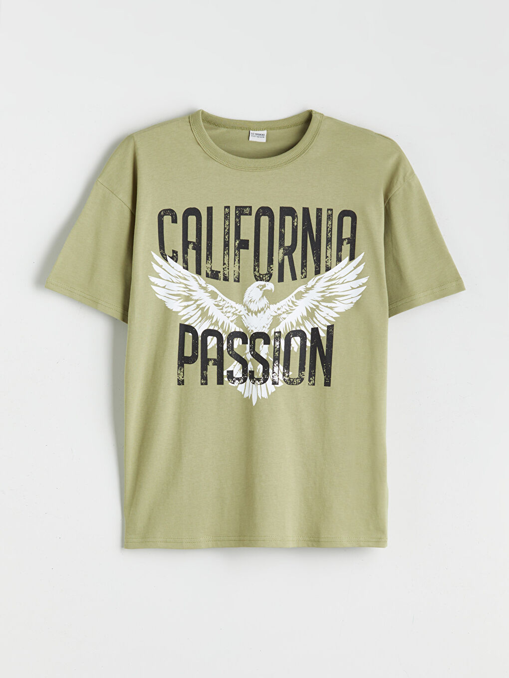 LCW Kids Crew Neck California Printed Boys' T-Shirt -W51795Z4-GDM