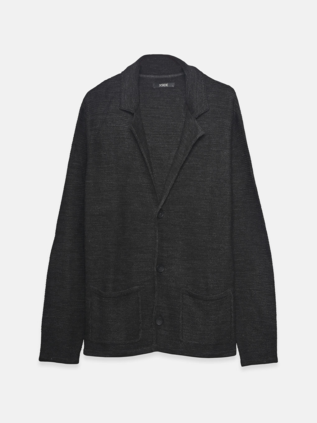 Кардиган Мужской Вязаный Толстый Приталенный С Воротником Куртки