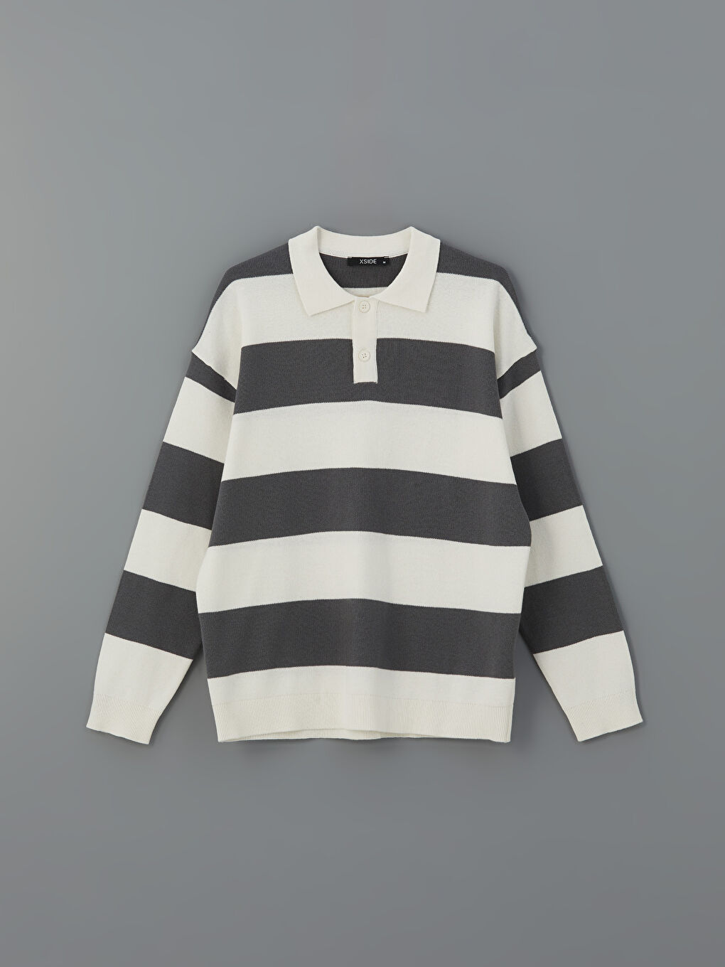 Polo Neck Striped Men's Sweater-4