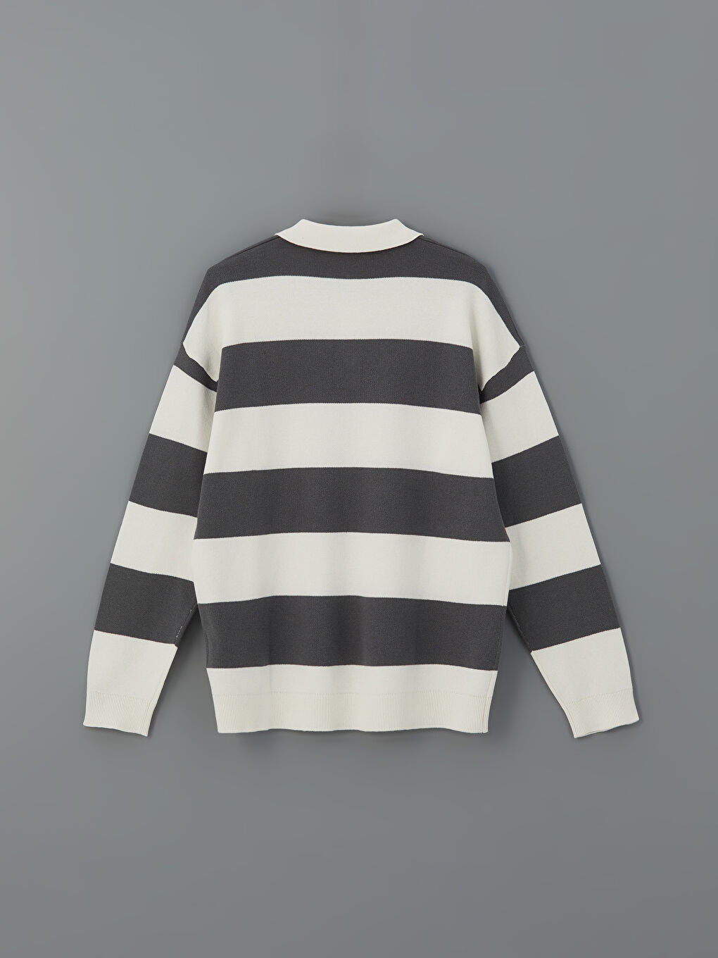 Polo Neck Striped Men's Sweater-5