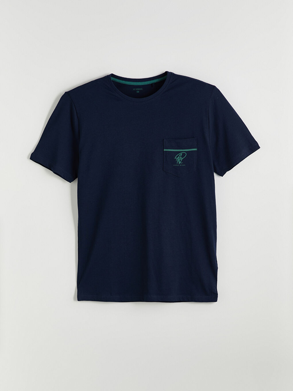 Lacivert Bisiklet Yaka Erkek Pijama Üst