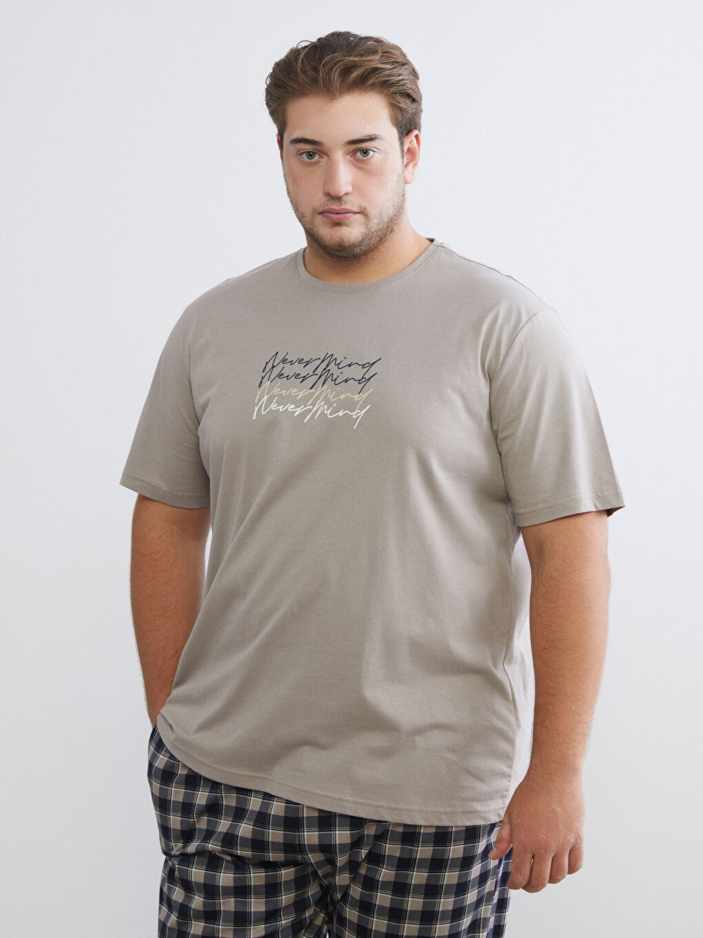 سێتی بیجامە قاوه‌یی پیاو-1