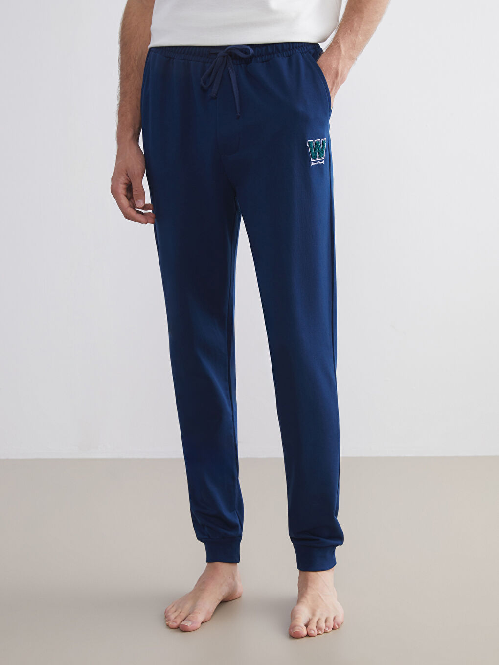 Lacivert Standart Kalıp Erkek Jogger Pijama Alt-2
