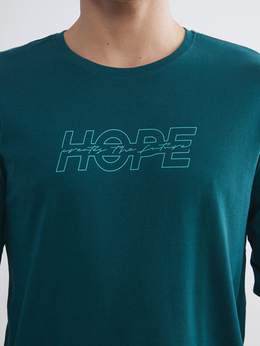 Yeşil Bisiklet Yaka Baskılı Erkek Pijama Üst-1