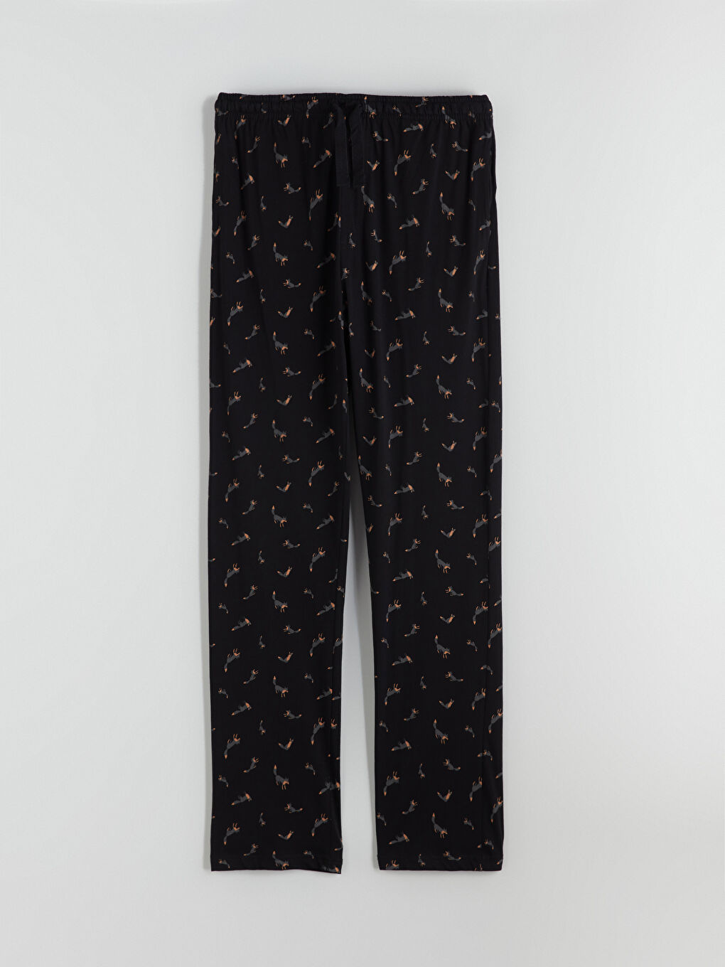 Siyah Standart Kalıp Baskılı Erkek Pijama Alt-4