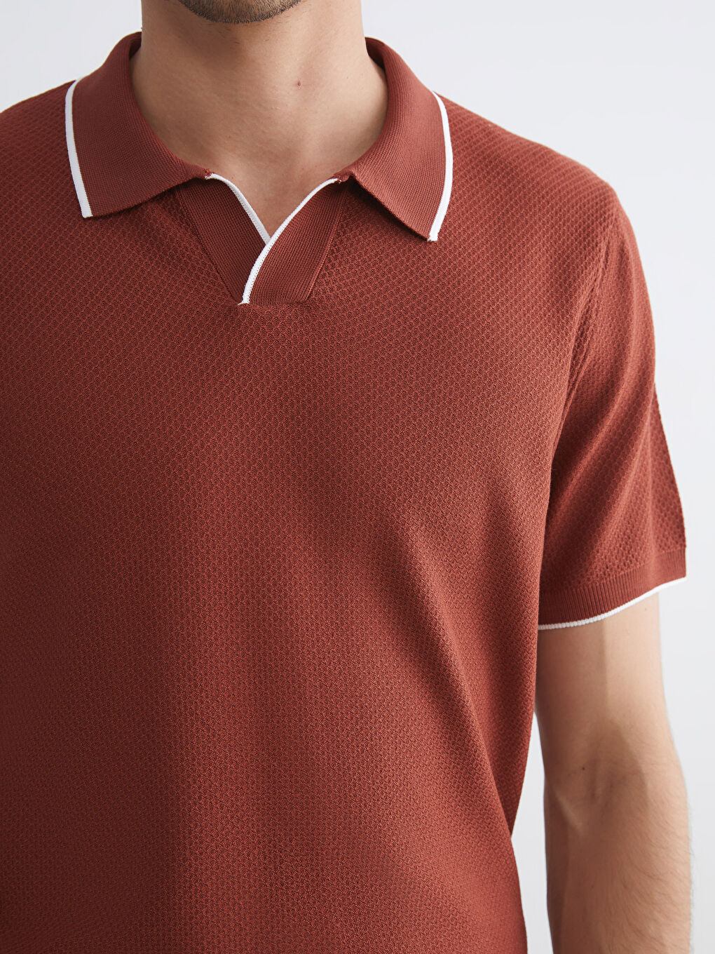 SOUTHBLUE Polo Neck Short Sleeve Men's Knitwear Sweater -W51859Z8-GXX