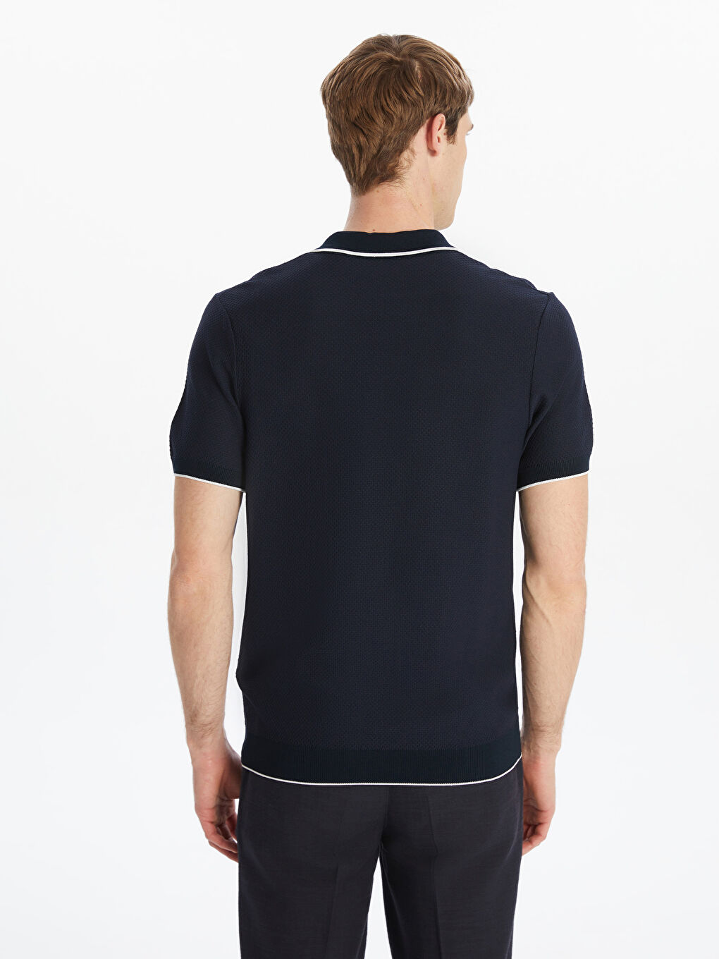 SOUTHBLUE Polo Neck Short Sleeve Men's Knitwear Sweater -W51859Z8-RFH