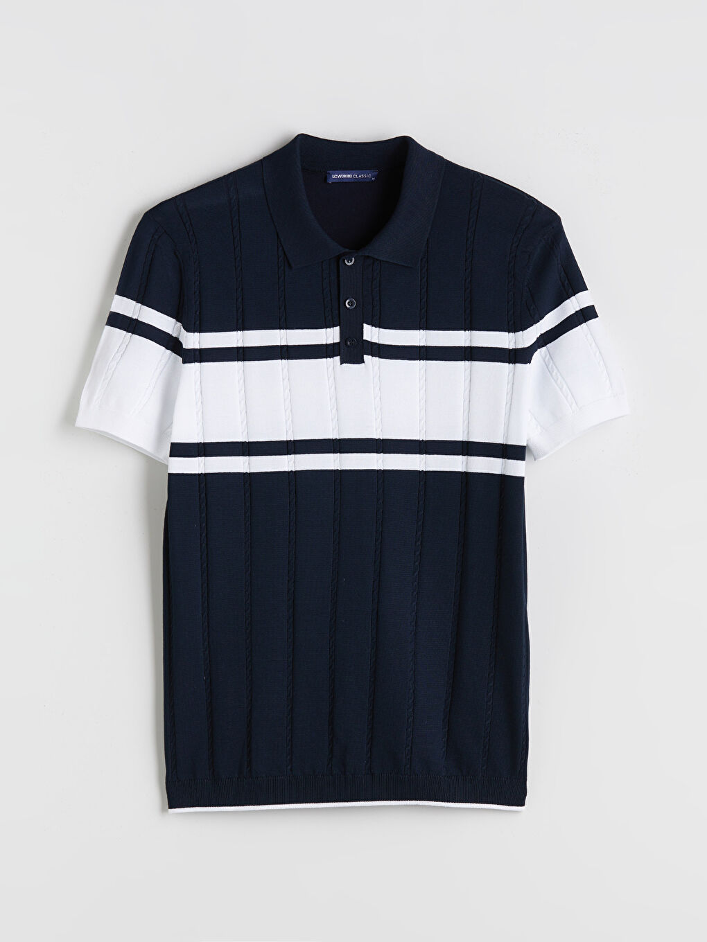 LCWAIKIKI Classic Polo Neck Short Sleeve Striped Men's Knitwear Sweater -W51863Z8-RFH