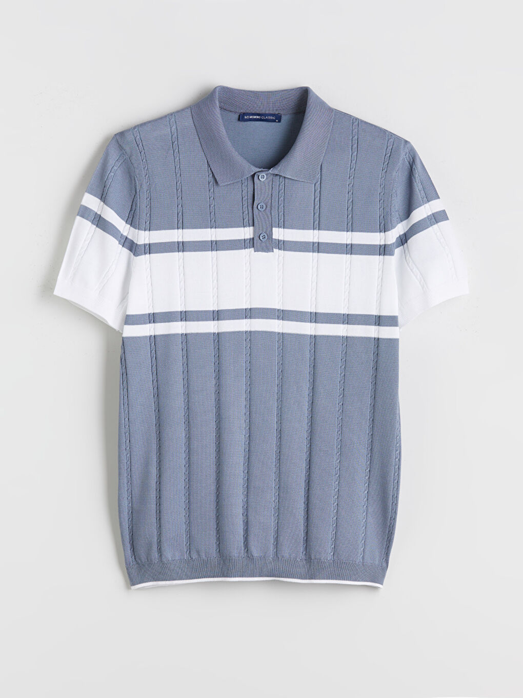 LCWAIKIKI Classic Polo Neck Short Sleeve Striped Men's Knitwear Sweater -W51863Z8-VW0