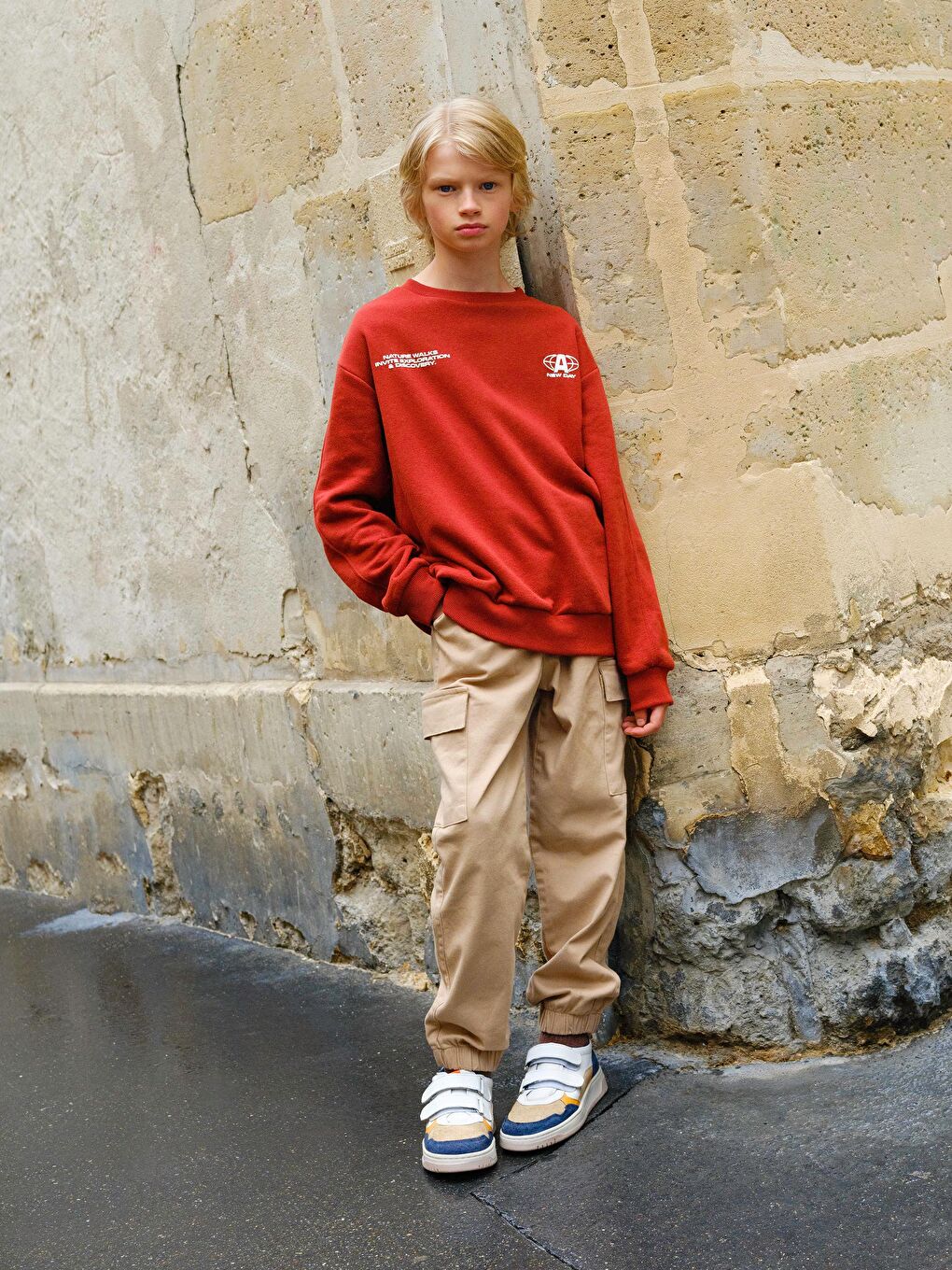 LCW Kids Elasticated Waist Boys' Cargo Jogger Pants -W51867Z4-GBY