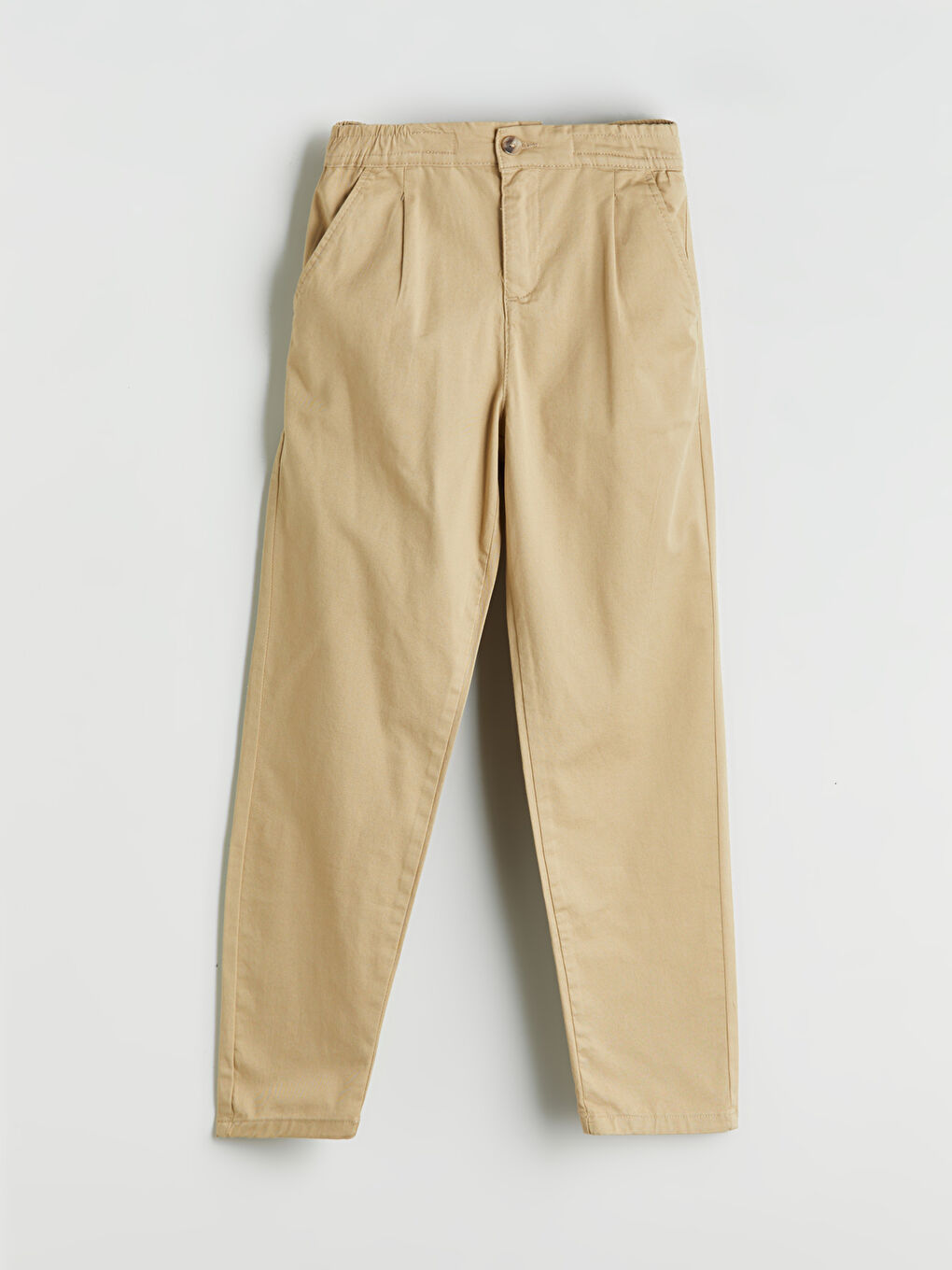 Bej Beli Lastikli Erkek Çocuk Pantolon-3