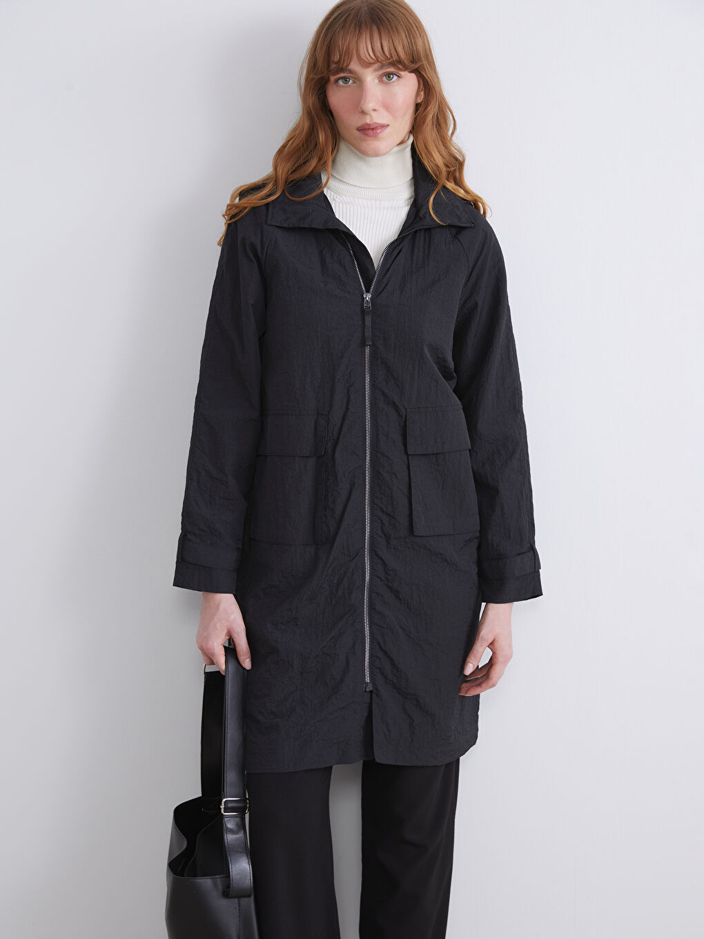 LCWAIKIKI Classic Hooded Women's Raincoat -W51872Z8-CVL