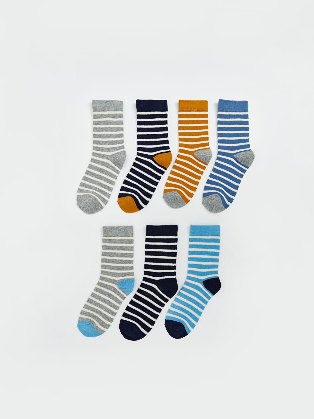 LCW Kids Striped Boys' Ankle Socks 7 Pack -W51880Z4-K00