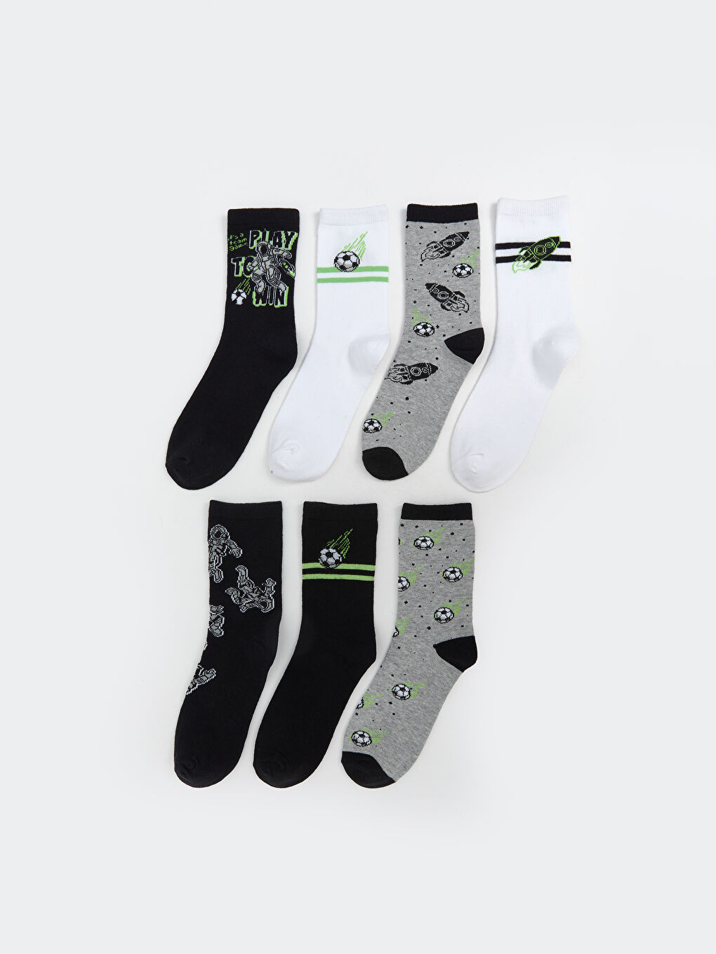 LCW Kids Patterned Boys' Ankle Socks 7 Pack -W51898Z4-K00