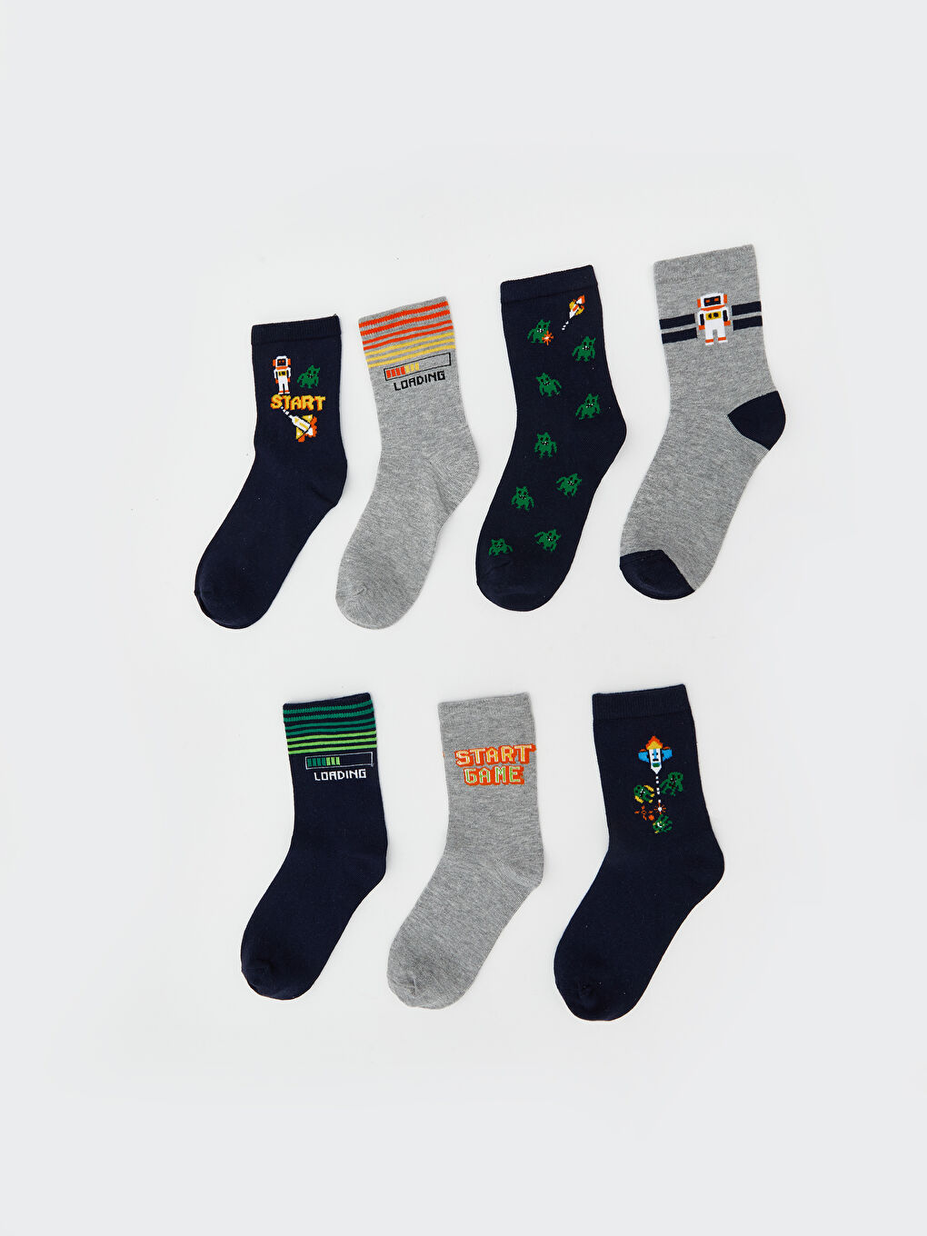 LCW Kids Patterned Boys' Ankle Socks 7 Pack -W51900Z4-K00