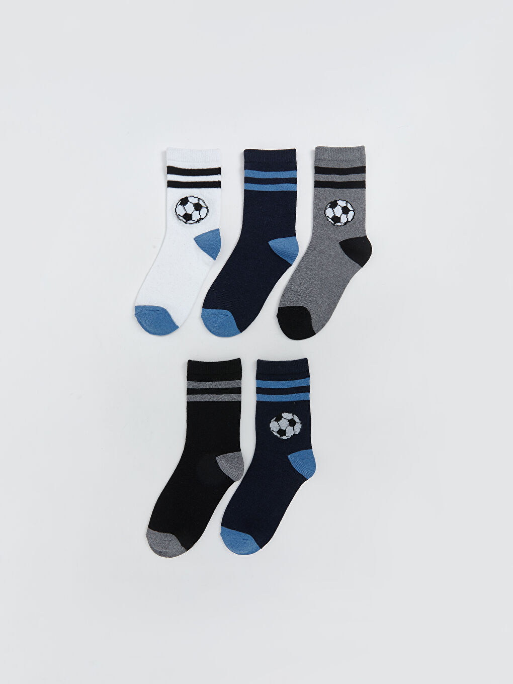 LCW Kids Patterned Boys' Ankle Socks 5 Pack -W51929Z4-K00