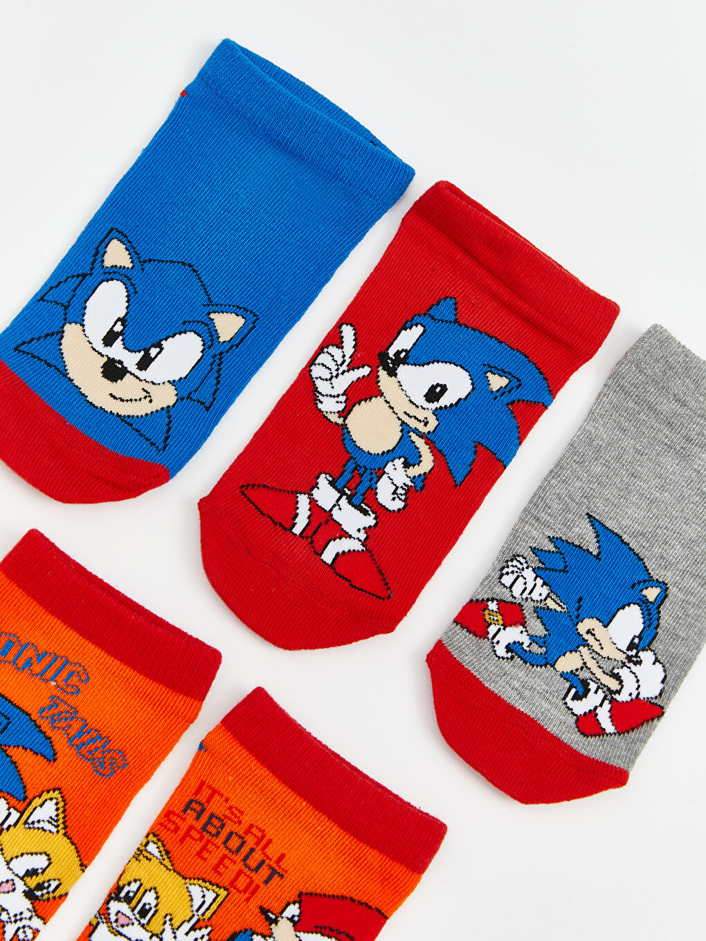 LCW Kids Sonic Patterned Boys' Trainer Socks 5 Pack -W51938Z4-K00
