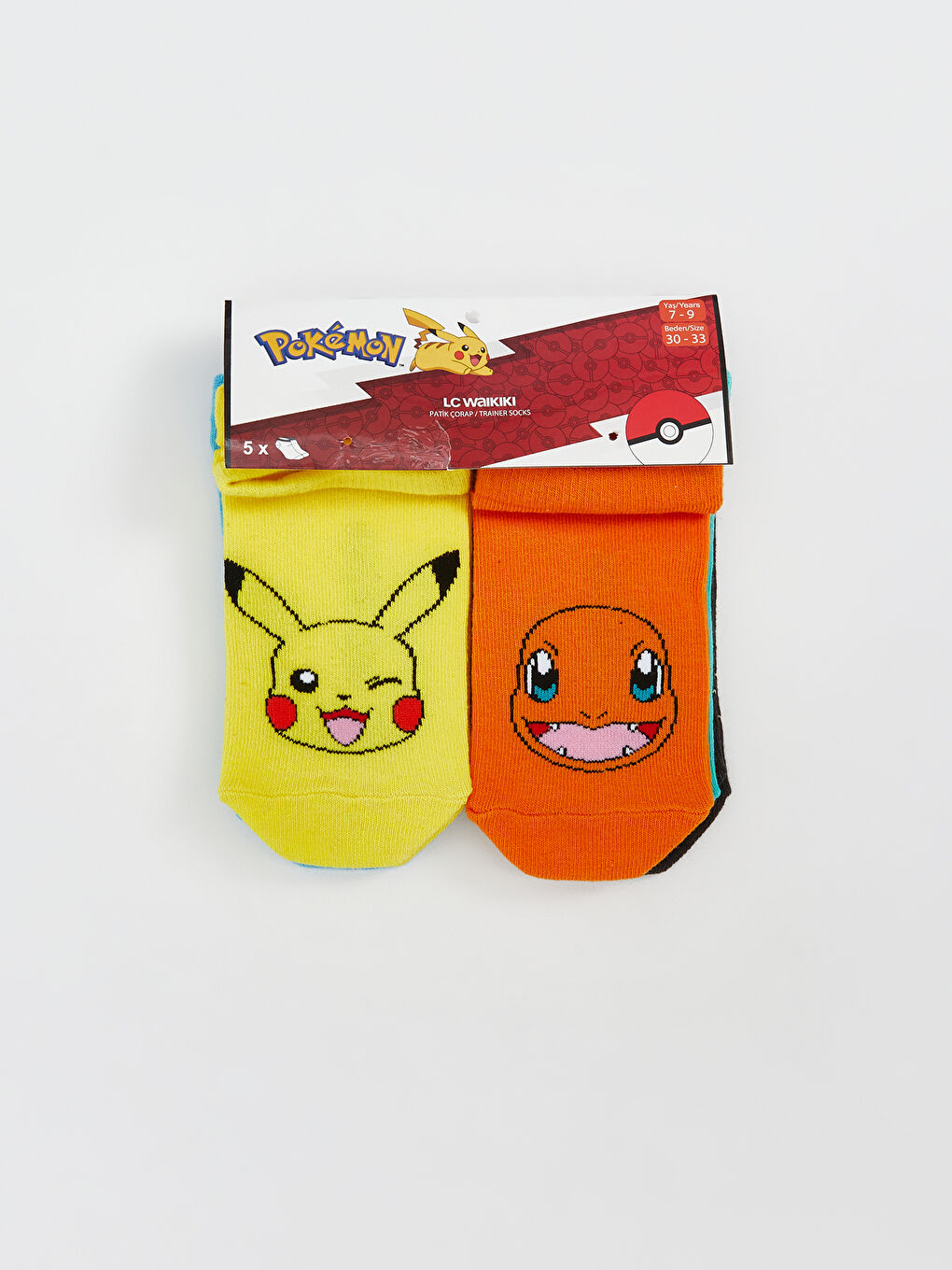 Pokémon Patterned Boys' Trainer Socks 5 Pack-1