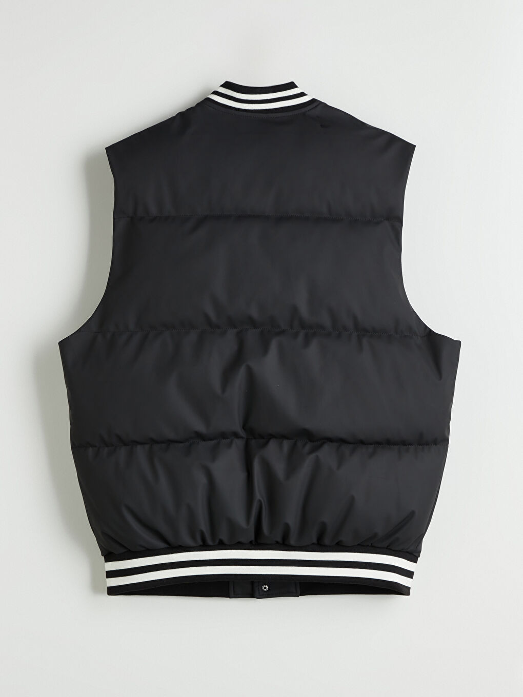 Siyah Standart Kalıp Kolej Yaka Erkek Şişme Yelek-7