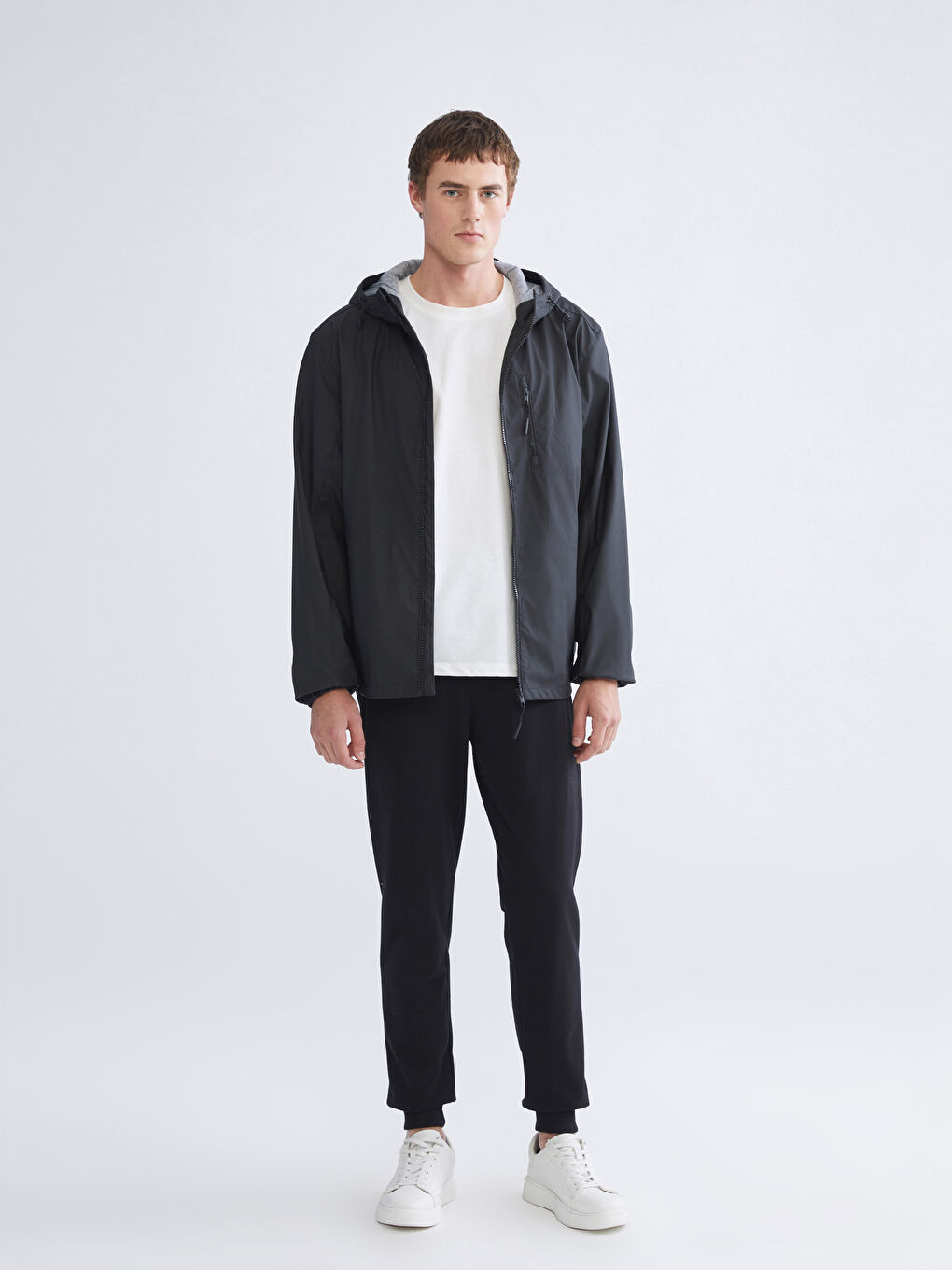 Regular Fit Hooded Men's Thin Coat-2