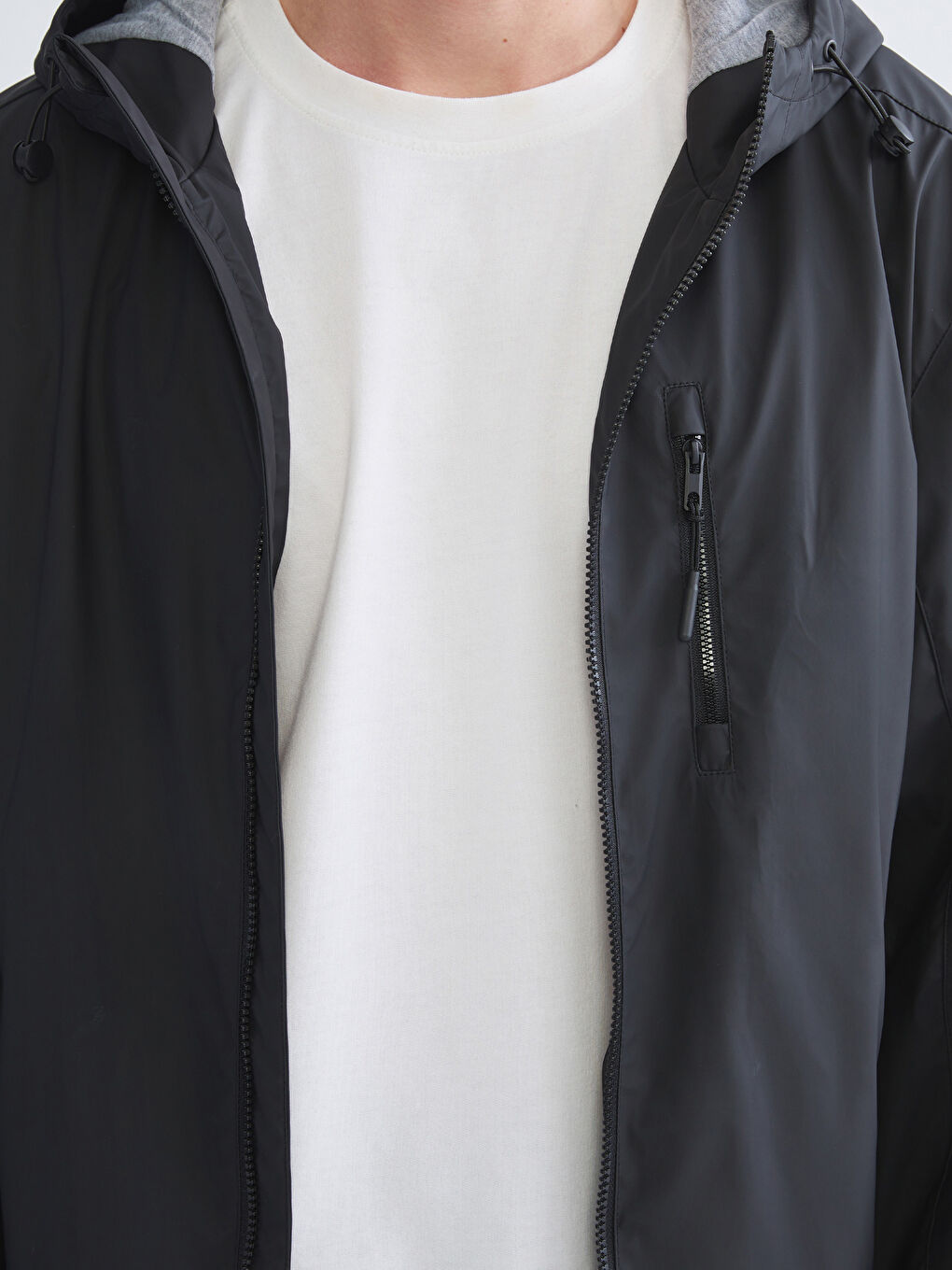 Regular Fit Hooded Men's Thin Coat-4