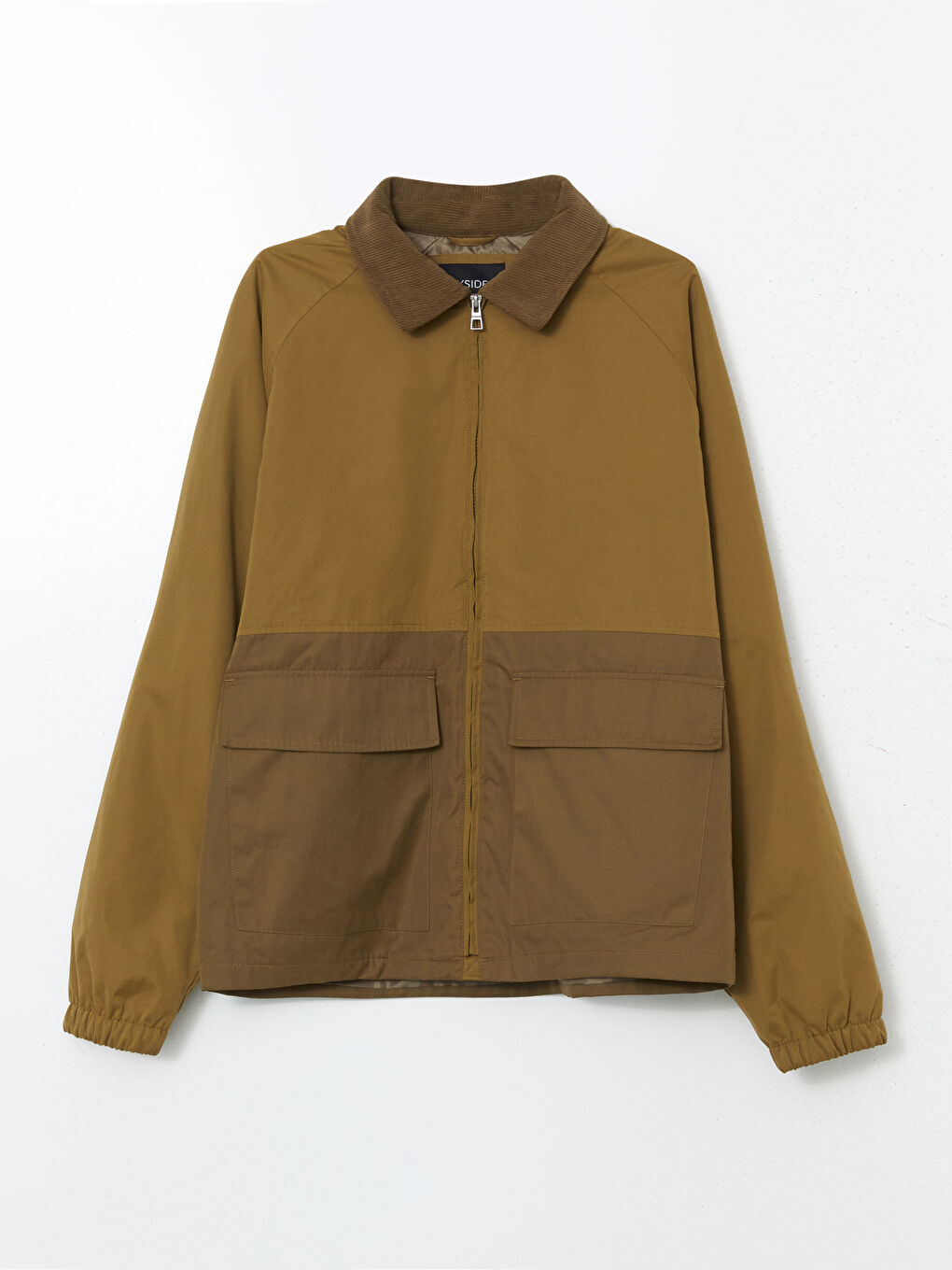 Haki Rahat Kalıp Kadife Yaka Erkek Mont-5