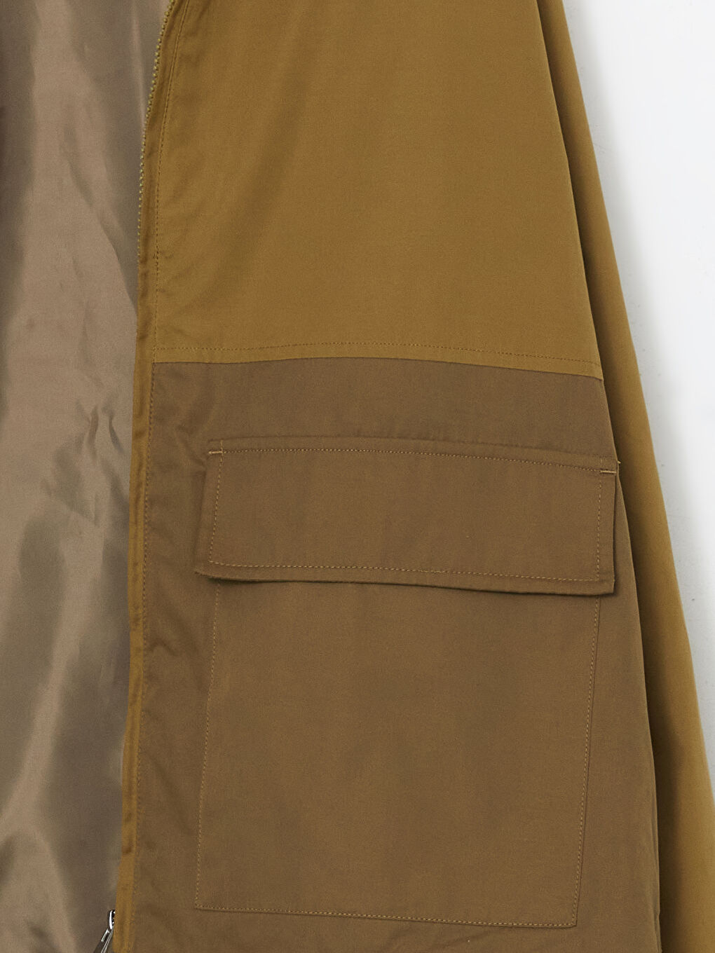 Haki Rahat Kalıp Kadife Yaka Erkek Mont-7