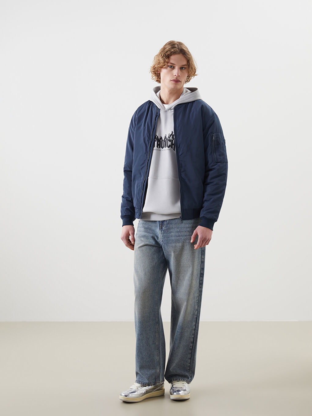 XSIDE Standard Fit College Collar Men's Bomber Jacket -W51974Z8-R4L