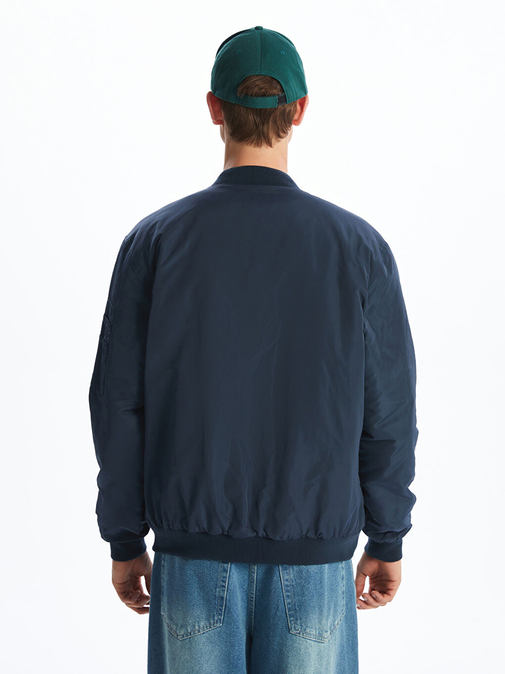 Standard Fit College Collar Men's Bomber Jacket-4