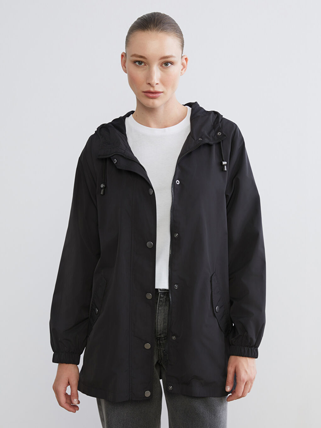 Hooded Women's Raincoat-1