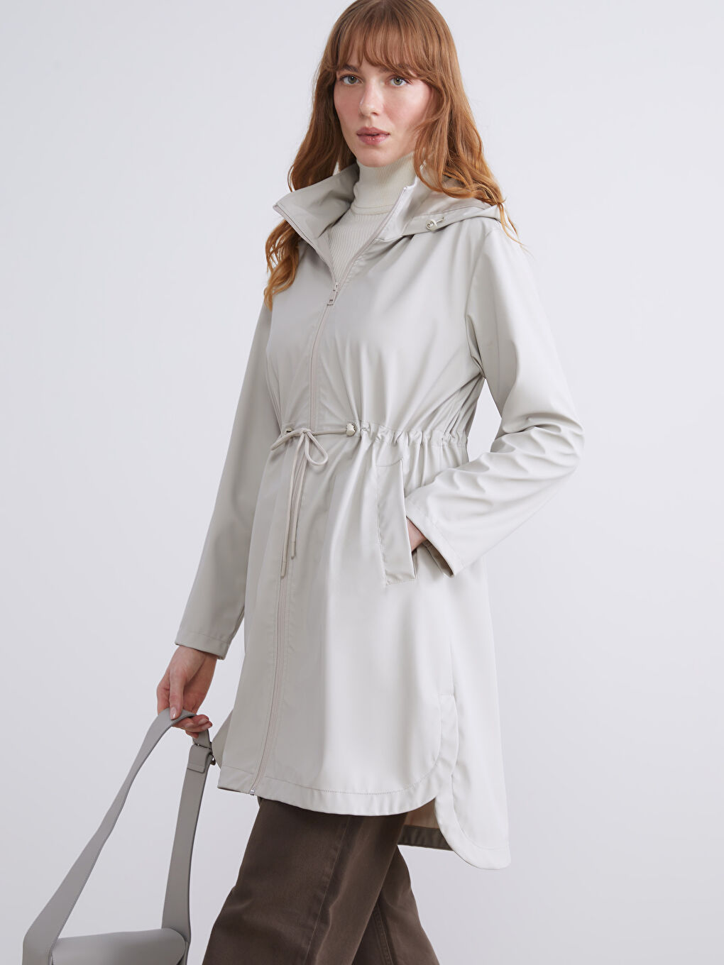 LCWAIKIKI Classic Hooded Women's Raincoat -W52008Z8-CSW