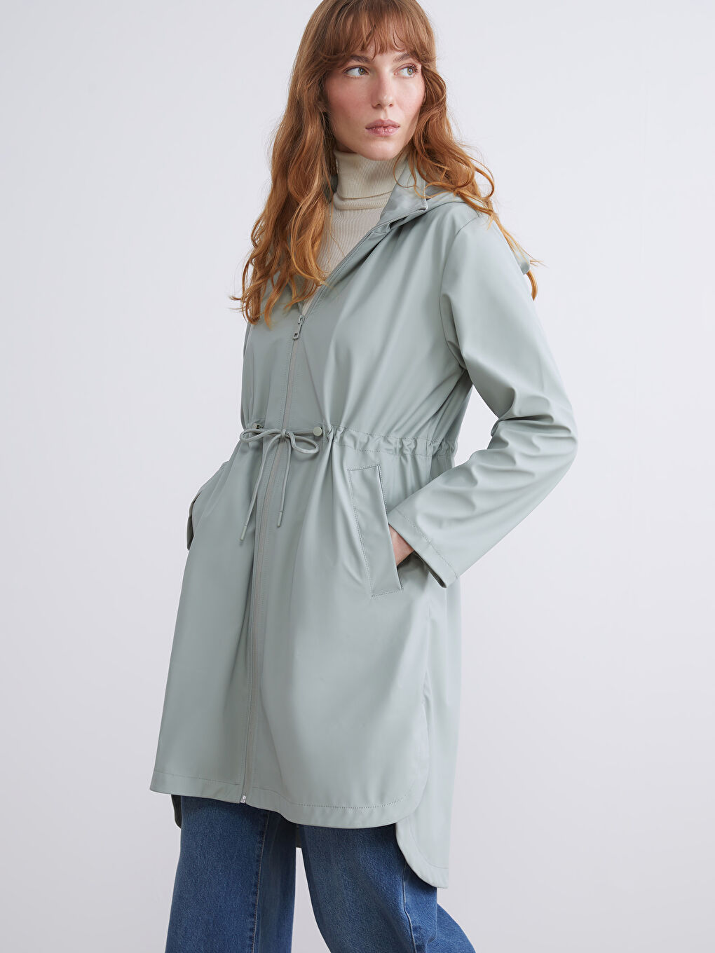 LCWAIKIKI Classic Hooded Women's Raincoat -W52008Z8-D2J
